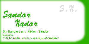 sandor nador business card