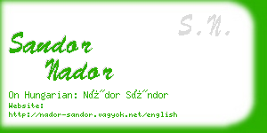 sandor nador business card